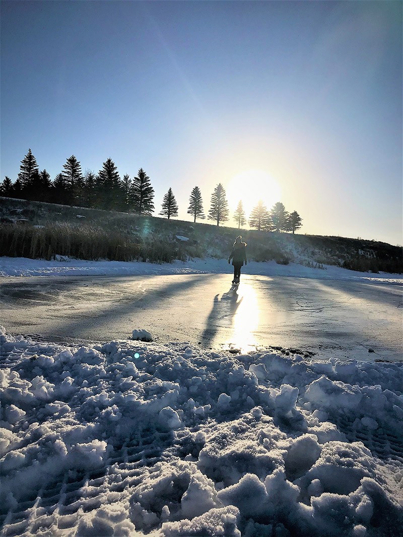 Outdoor skating river trail
